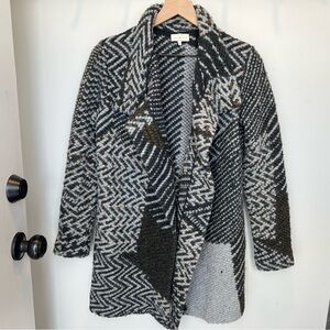 Lucky Brand Women's Wool Blend Patterned Cardigan Sweater with Pockets - size S